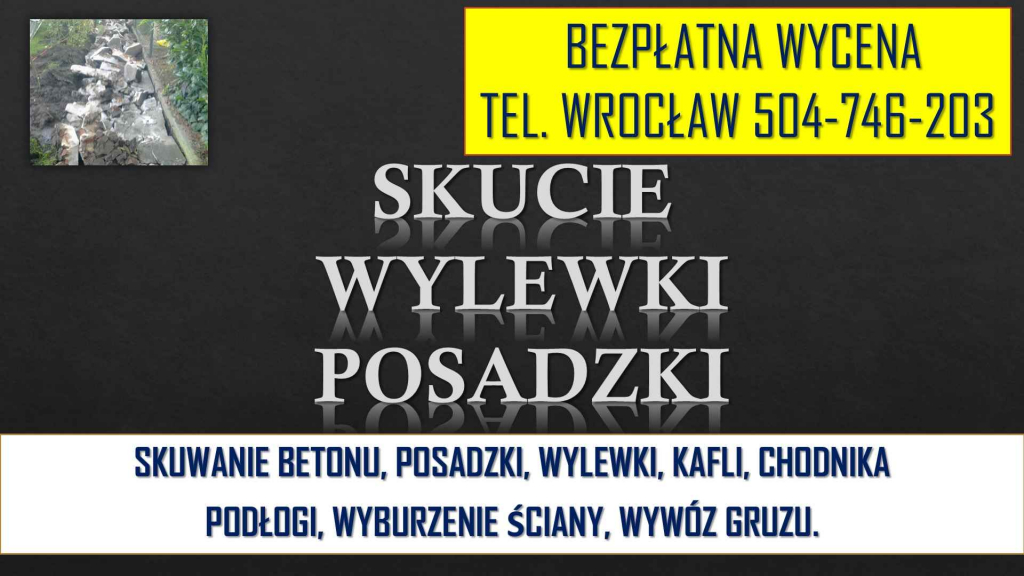 Skucie chodnika, ścieżki, tel. 504-746-203, opaski z betonu, Wrocław. Psie Pole - zdjęcie 2