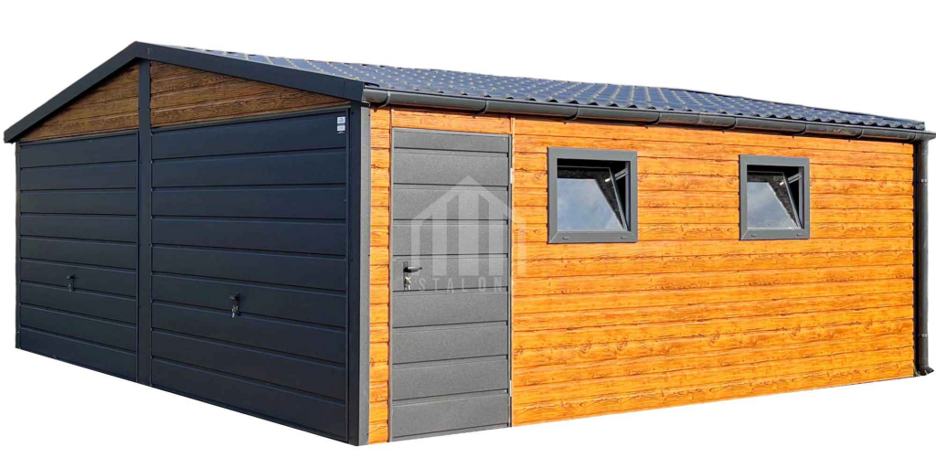 Garaż blaszany 6x5 2x brama drzwi 2x okno rynny blachodachówka SO127 Gniezno - zdjęcie 1