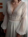 Piękna suknia ślubna ecru Markuszowa - zdjęcie 1