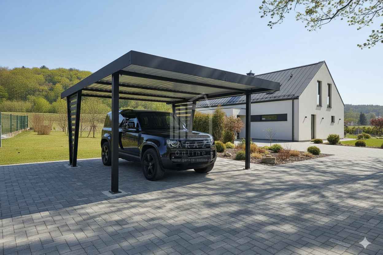 Carport V PREMIUM 4x5m - Wypełnienie panelami Wiata samochodowa ID1192 Widzew - zdjęcie 5