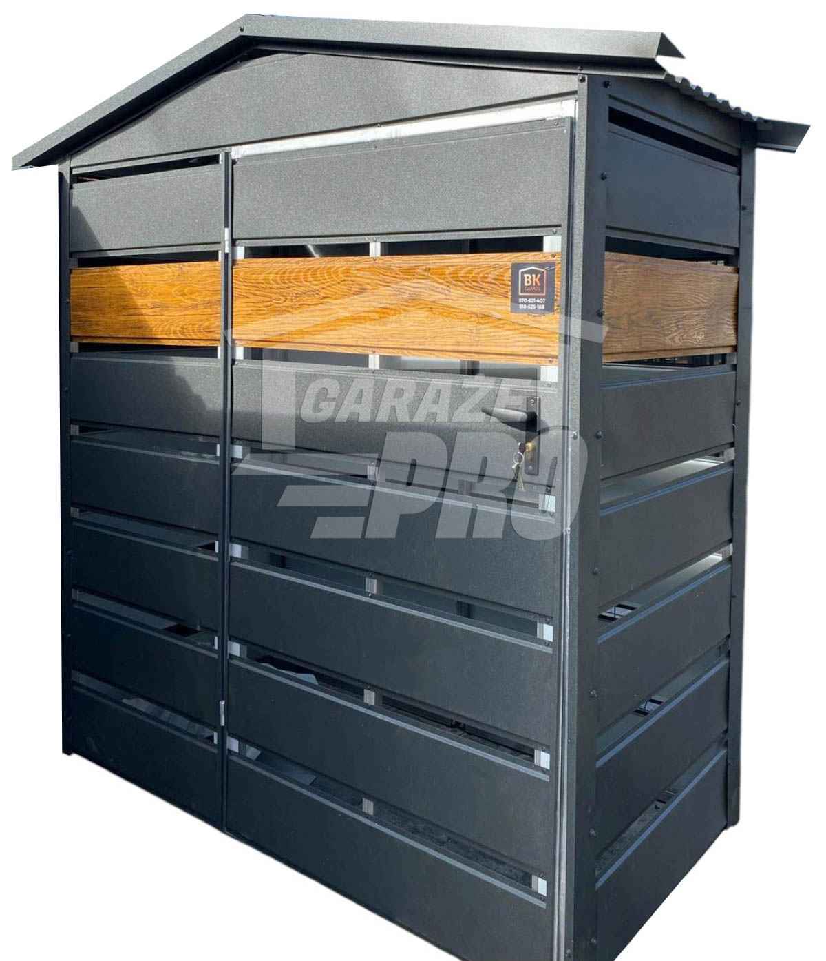 Wiata śmietnikowa 1,5x0,5m  dach dwuspadowy GP463 Wisła - zdjęcie 1