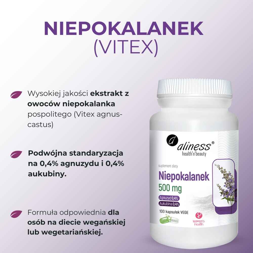 Niepokalanek 500mg - Prawidłowe napięcie Przedmiesiączkowe Grunwald - zdjęcie 2