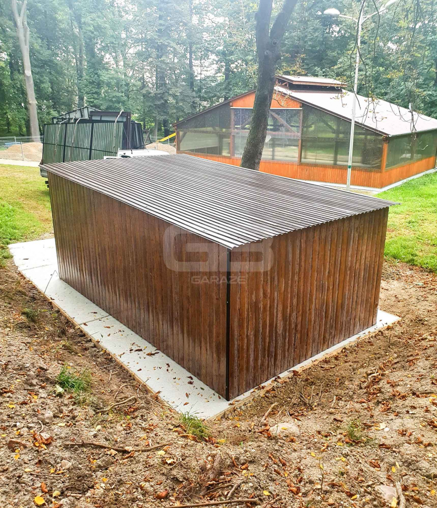 Garaż blaszany 3x6 Brama dwuskrzydłowa - drewnopodobny GB151 Śródmieście - zdjęcie 3