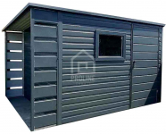 Schowek Domek Ogrodowy 3x2 + wiata 0,5m Drzwi okno dach w tył  PLG102