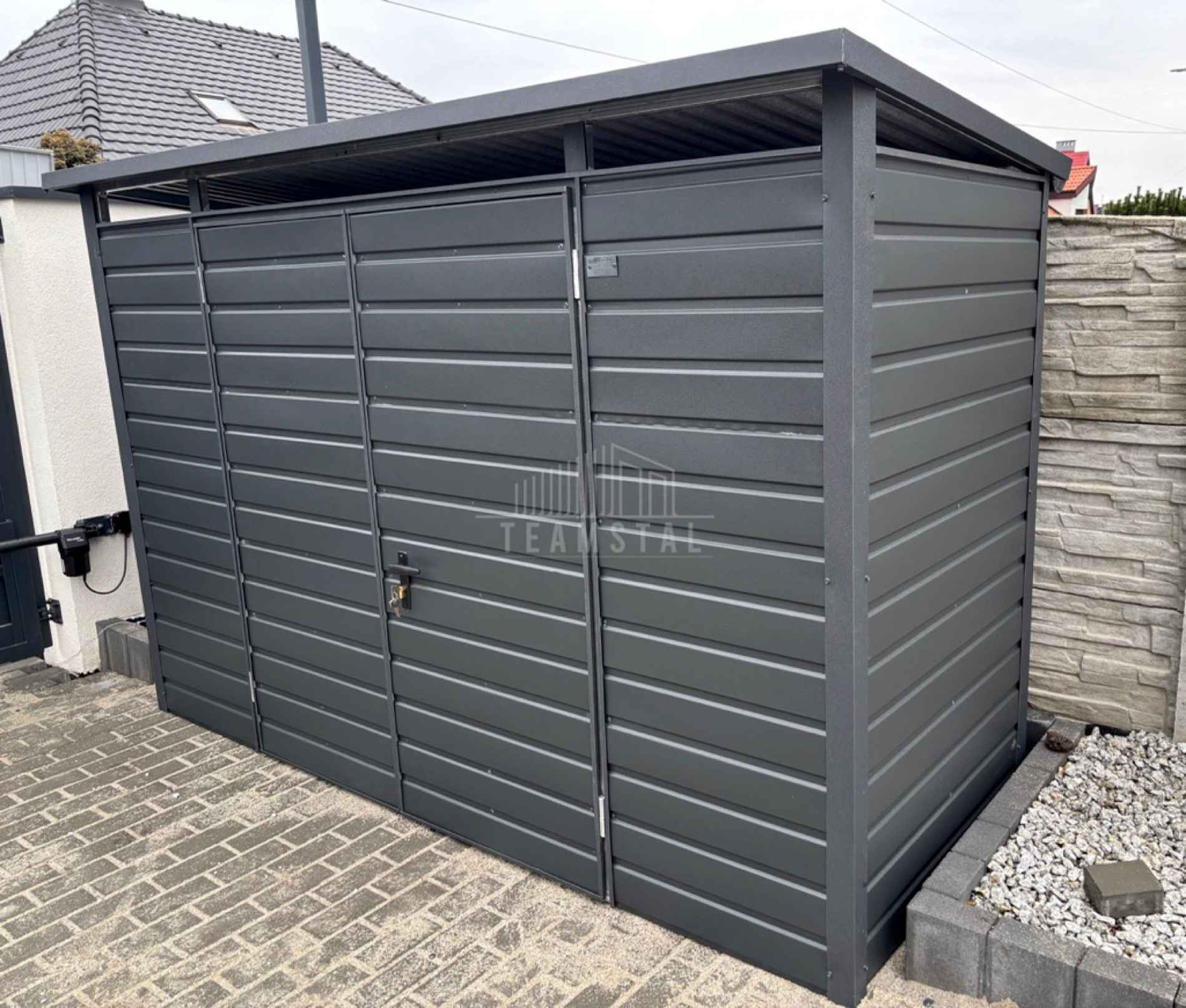 Szafa ogrodowa - schowek - 3,5x1,5m brama dwuskrzydłowa dach TS1234 Słupsk - zdjęcie 2