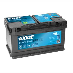Akumulator 75Ah 730A Exide Start Stop EFB EL752 PRAWY PLUS Sieradz - zdjęcie 1