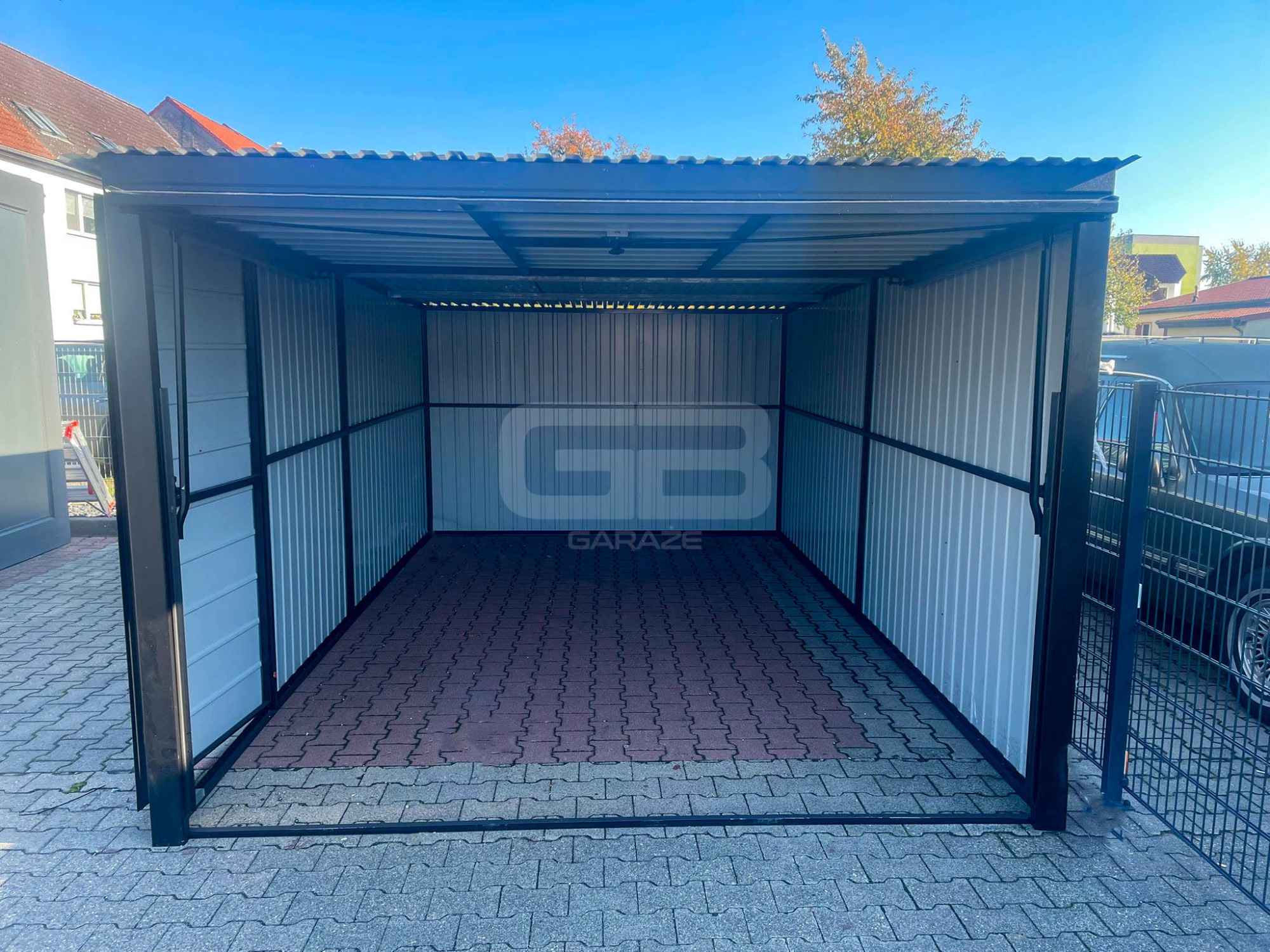 Garaż blaszany 3x5m - Brama uchylna - drzwi - antracyt - dach GB145 Olsztyn - zdjęcie 3