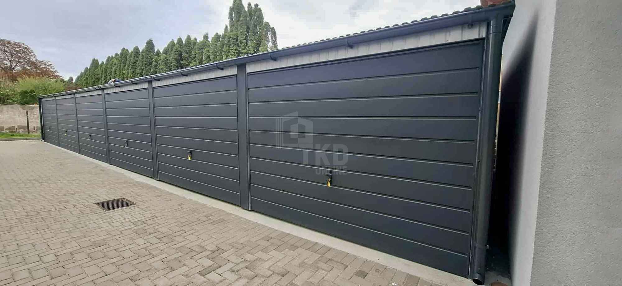 Garaż blaszany 18x5 m - brama uchylna x6 dach  rynny TKD453 Ełk - zdjęcie 5