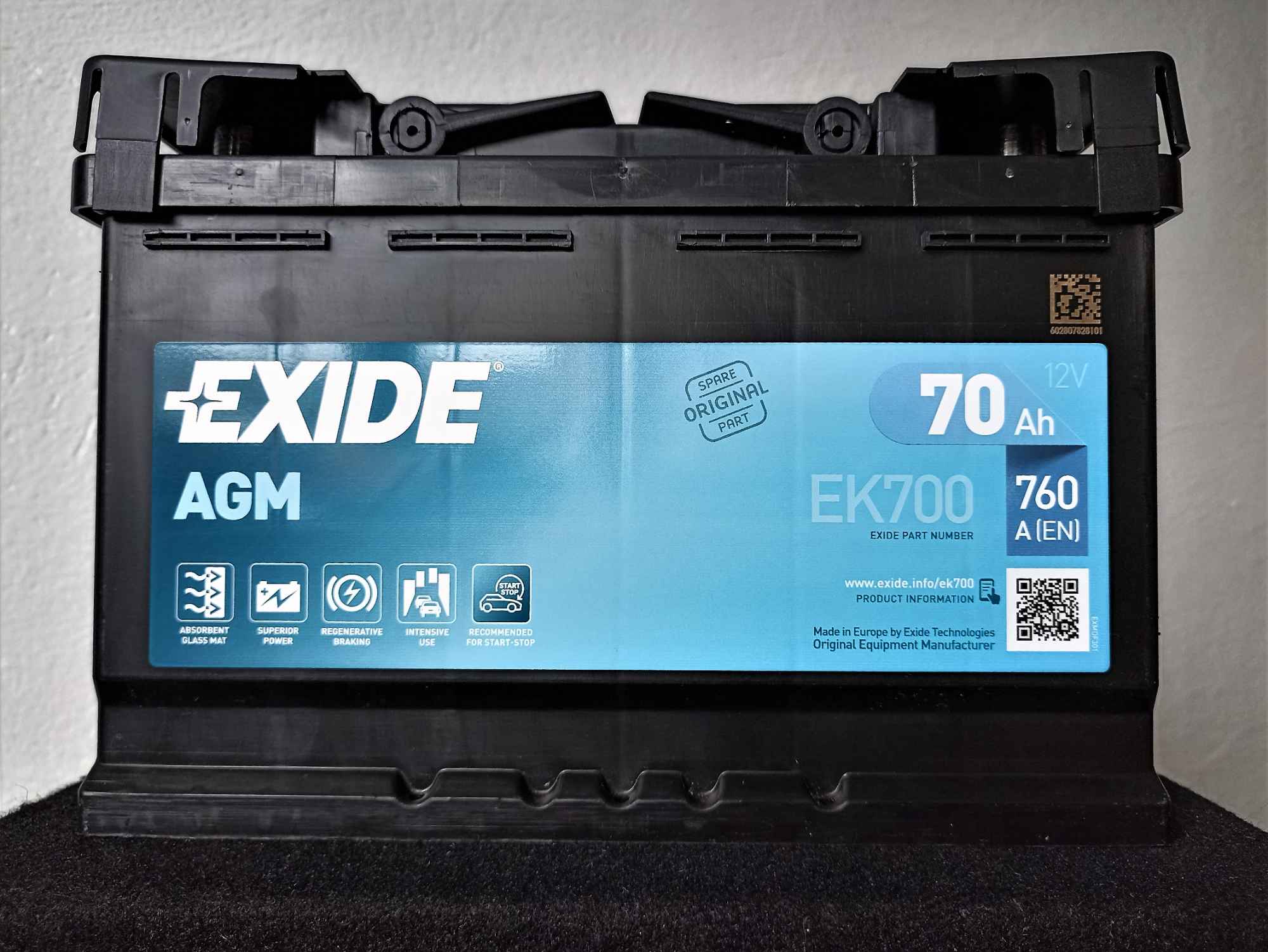 Akumulator 70Ah 760A EXIDE AGM START/STOP EK700 EN Ostrów Wielkopolski - zdjęcie 1