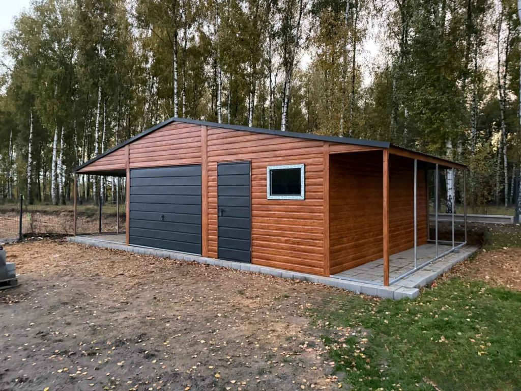 Garaż Blaszany Blaszak 10x6 dwuspadowy drewnopodobny PRODUCENT Reda - zdjęcie 1