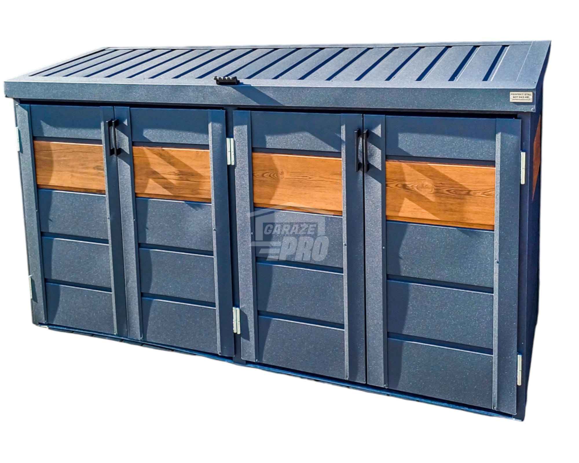 Zabudowa koszy na śmieci wiata obudowa 235x65x110 cm 4x120L GP515 Radom - zdjęcie 1