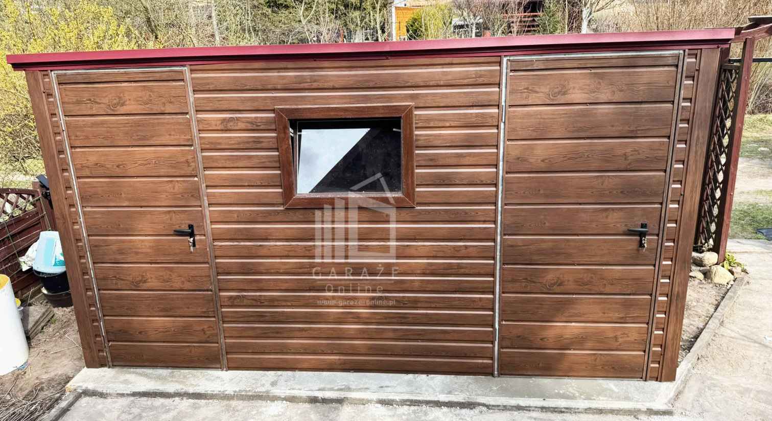 Domek ogrodowy 4x2 m - 2x drzwi - okno - ciemny orzech dach  ID1281 Katowice - zdjęcie 3