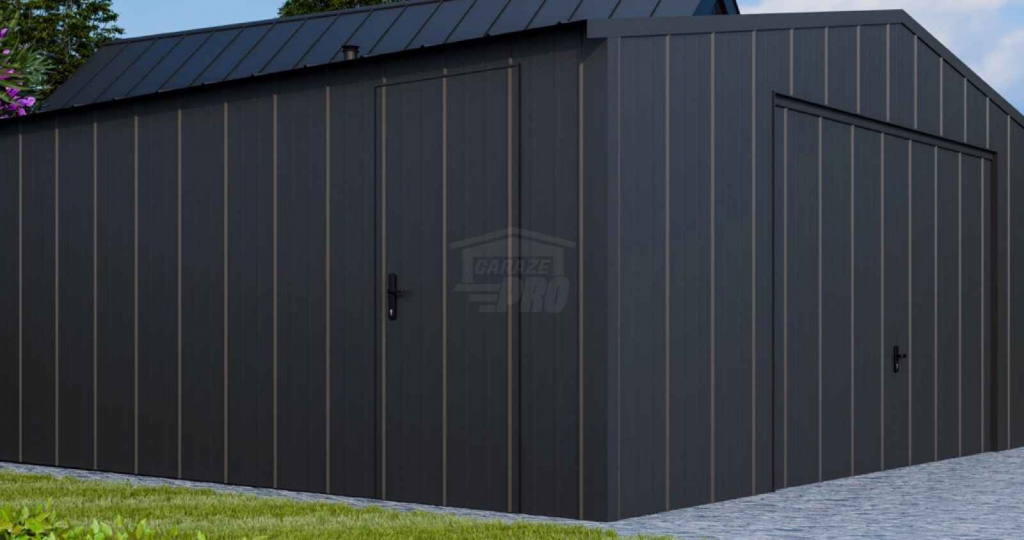 Garaż blaszany 6x6 - brama uchylna drzwi blacha na rąbek dach GP643 Tarnów - zdjęcie 4