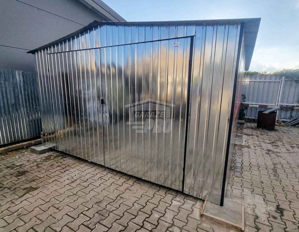 Garaż blaszny 5x6m brama dwuskrzydłowa ocynk dach GP685 Gliwice - zdjęcie 2