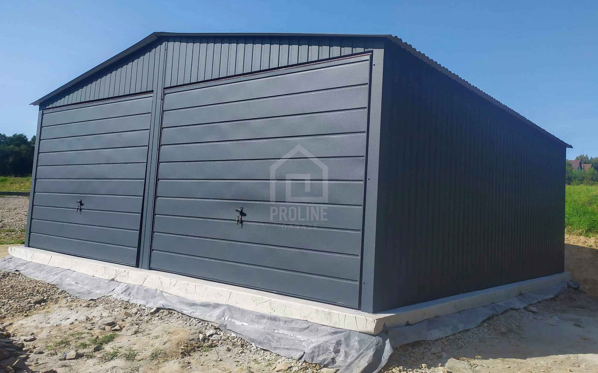 Garaż blaszany 6x5,8 2x Brama uchylna Antracyt Dach dwuspadowy  PLG115 Katowice - zdjęcie 2