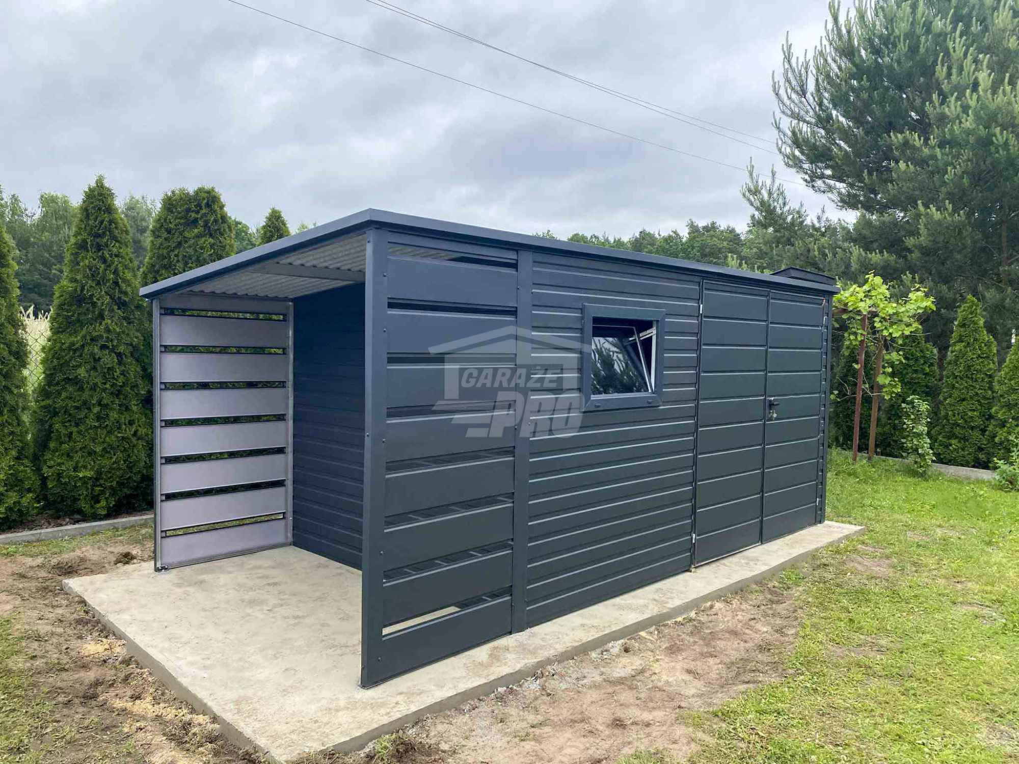 Schowek - Domek Ogrodowy 4x2,5 - wiata 1x2,5 brama okno dach  GP567 Słupsk - zdjęcie 3