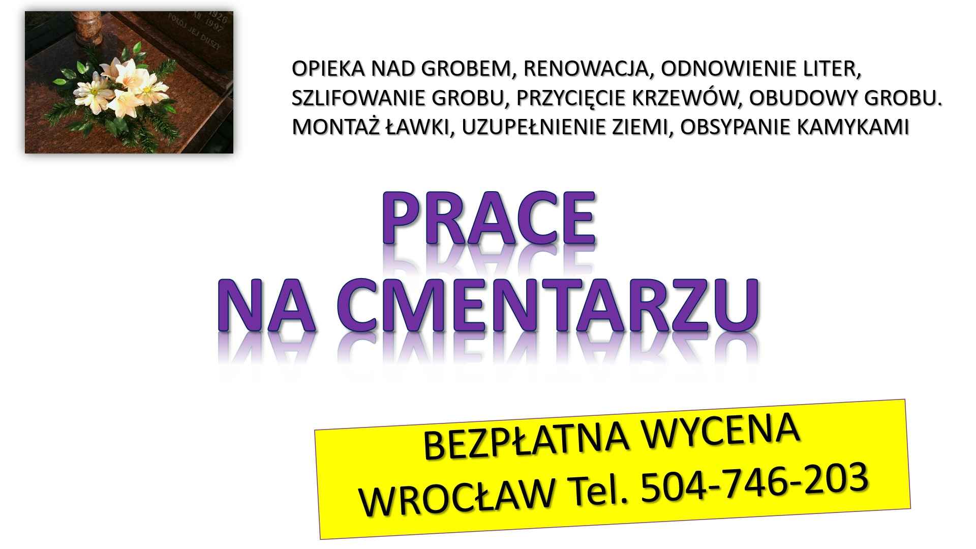 Usługi kamieniarskie, Wrocław, t.504746203,Renowacja,konserwacja grobu Psie Pole - zdjęcie 3