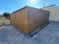 Garaż blaszany 8x6m 2x brama  okno drzwi drewnopodobny rynna TS1072 Psie Pole - zdjęcie 2