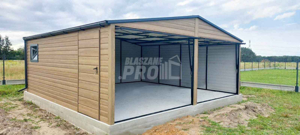 Garaż blaszany 6x5,8m  brama uchylna winchester  rynny  dwuspad GP454 Niepołomice - zdjęcie 2