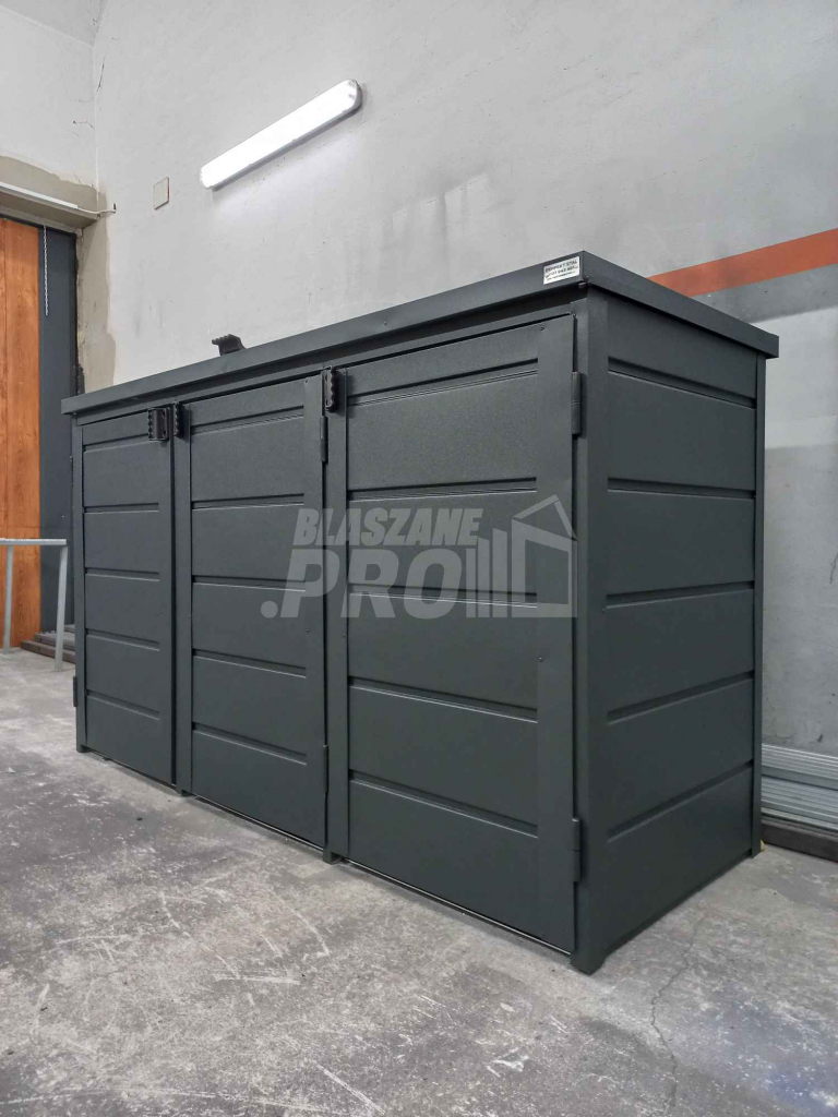 Zabudowa koszy na śmieci wiata śmietnikowa 207x80x120 cm 3x240L GP331 Nysa - zdjęcie 3