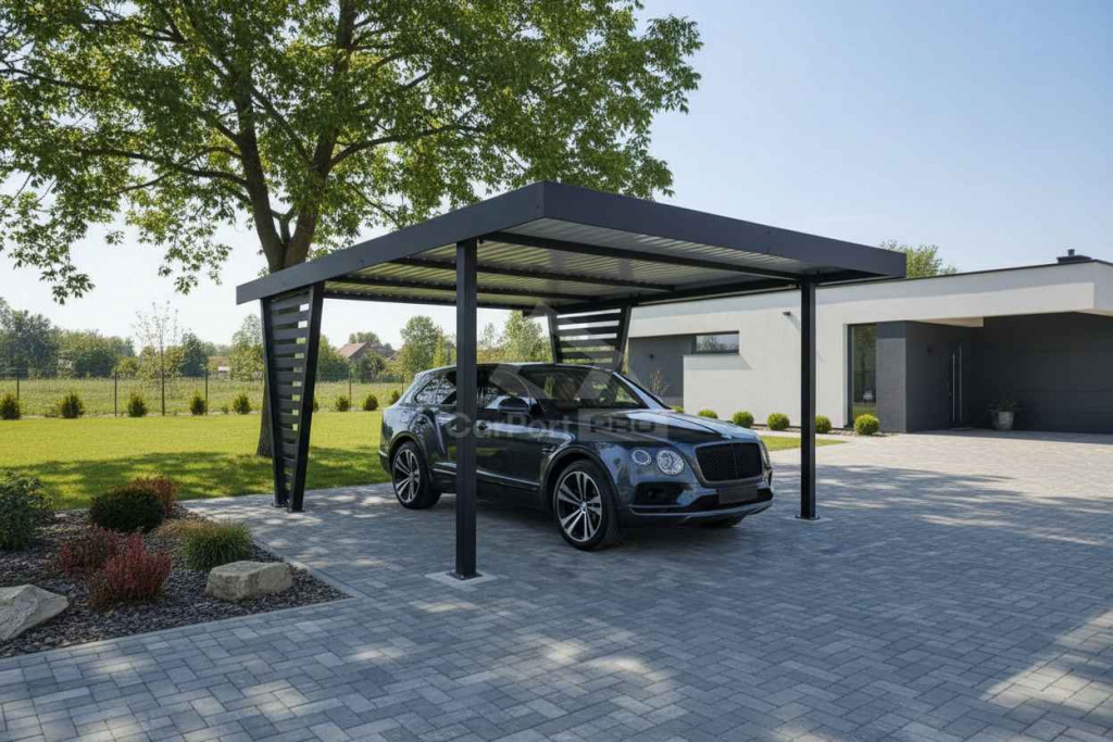 Carport V PREMIUM 4x5m Wypełnienie panelami Wiata samochodowa CP156 Gdynia - zdjęcie 4