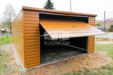 Garaż Blaszany 4x5 - Brama uchylna drewnopodobny dach Spad w tył BL137 Przemyśl - zdjęcie 5