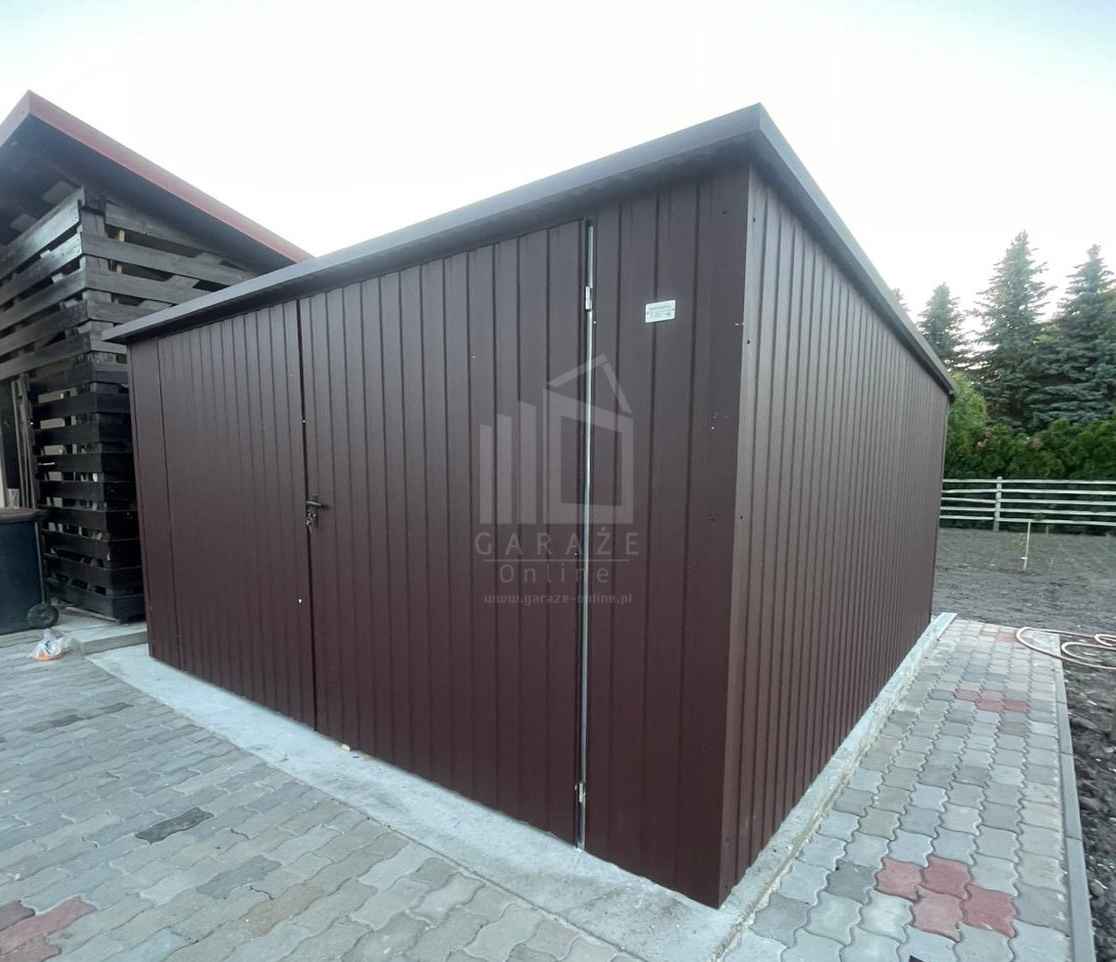 Garaż blaszany 5x5m - brama dwuskrzydłowa  dach rynna ID1237 Łęczyca - zdjęcie 1