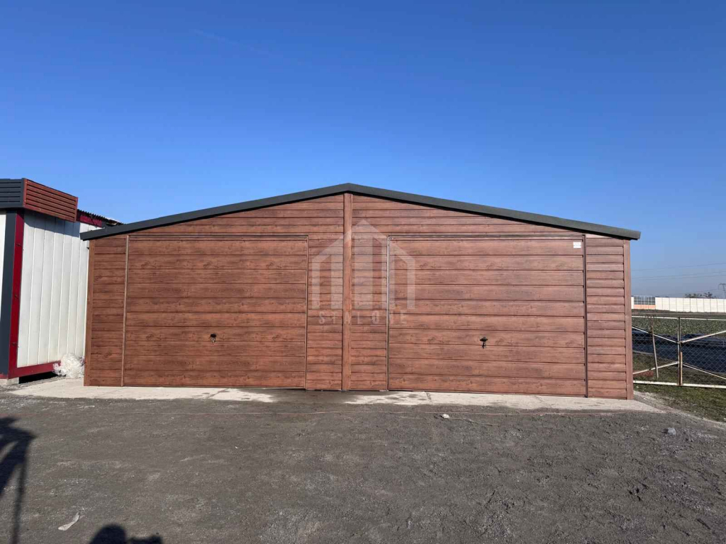 Garaż blaszany 8x6m - 2x brama uchylna - drzwi - rynna SO138 Rawa Mazowiecka - zdjęcie 4