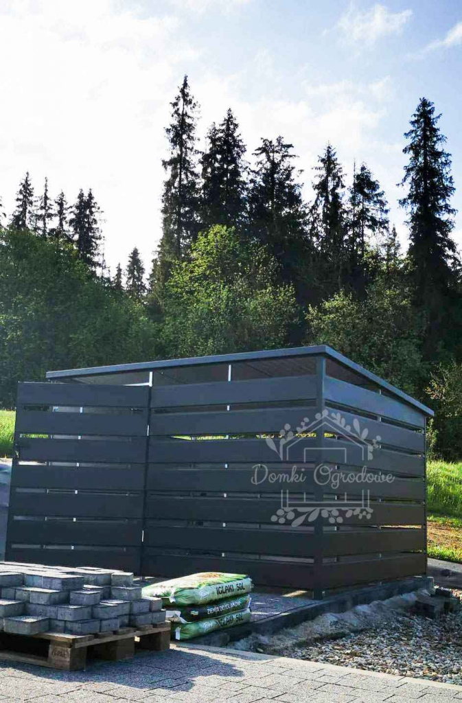 Wiata śmietnikowa spad tył 2,5x1,5m Antracyt Schowek ogrodowy ID417 Siedlce - zdjęcie 9