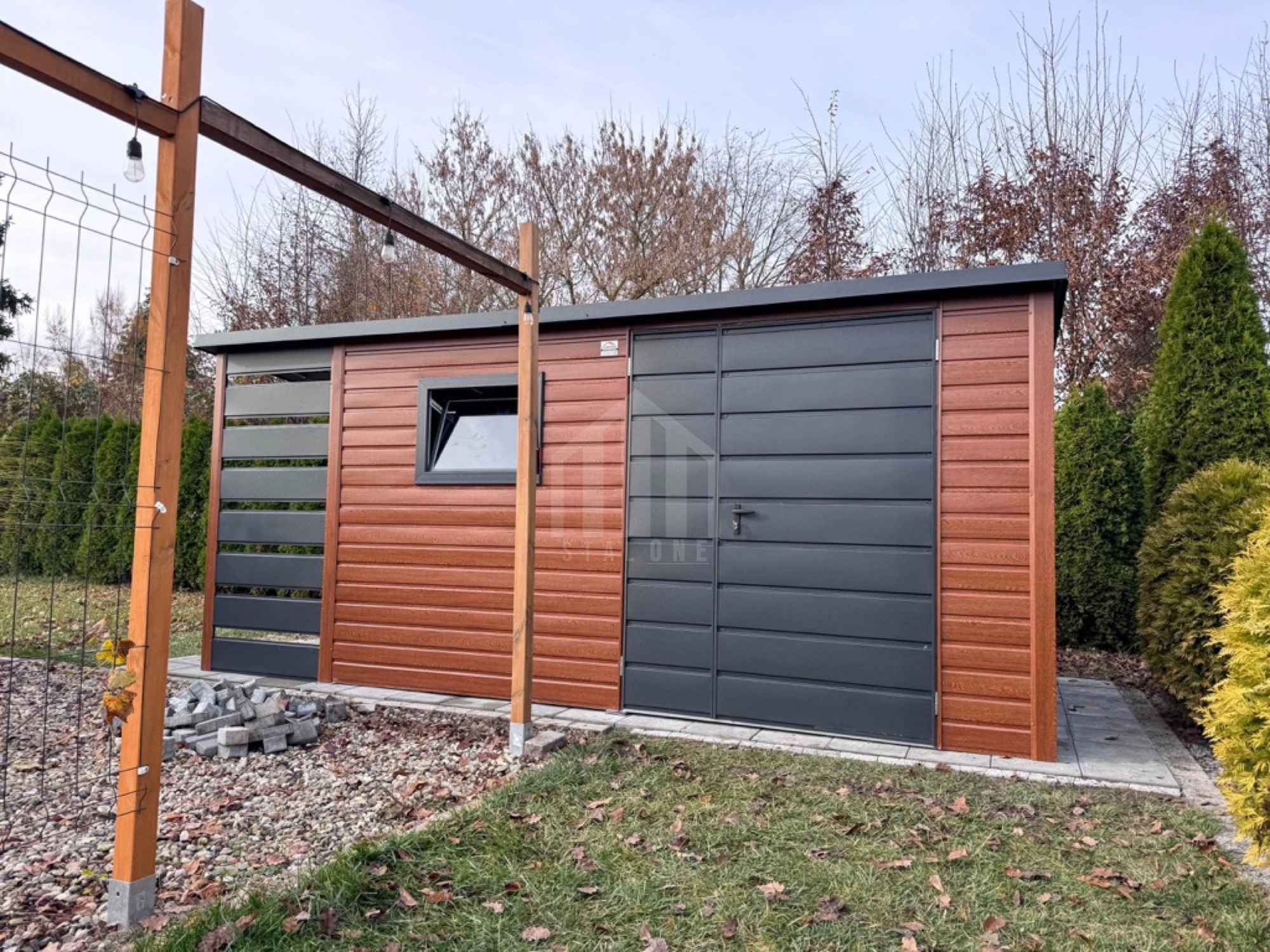 Schowek - domek ogrodowy 3x2 m + wiata 1x2 m - drzwi okno dach  SO178 Suwałki - zdjęcie 2