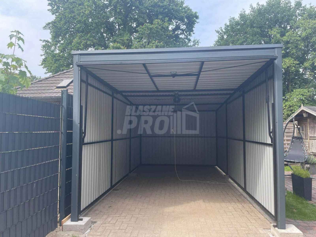 Garaż blaszany 3x8 brama uchylna +drzwi  Dach spad w tył GP107 Sopot - zdjęcie 8
