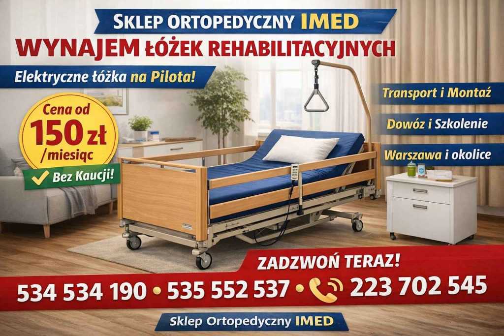 Wynajem łóżek rehabilitacyjnych elektrycznych – Warszawa SKLEP IMED Bemowo - zdjęcie 1