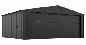 Garaż blaszany 6x4 - brama segmentowa drzwi blacha na rąbek dach ST205