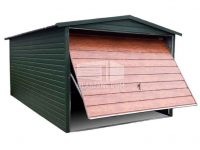 Garaż Blaszany 3x6 Brama zielony drewnopodobny dach dwuspadowy BL134 Białogard - zdjęcie 1
