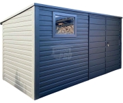 Schowek - domek ogrodowy 4x2m brama dwuskrzydłowa okno dach  GP696