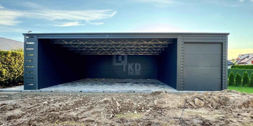 Wiata samochodowa 6x6m Garaż blaszany 2,5x6m wiata 0,5m brama TKD438 Rawa Mazowiecka - zdjęcie 5