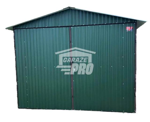 Garaż blaszany 3x6 Brama dwuskrzydłowa Zielony dach dwuspadowy - GP79 Jarocin - zdjęcie 1