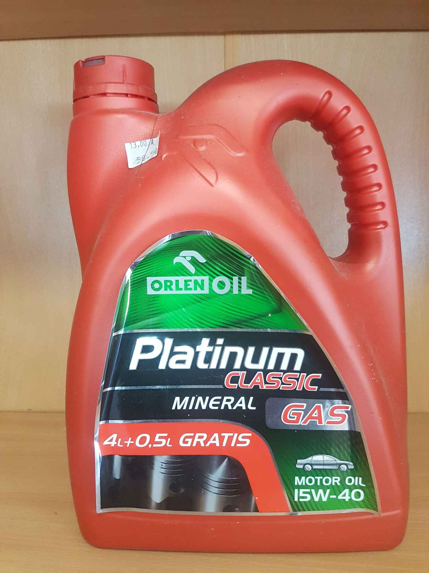 Orlen Platinum Classic Mineral Gas 15W-40 4,5l Tarnobrzeg - zdjęcie 1