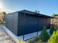 Garaż blaszany 5x6m - wiata 1m - brama - antracyt - dach ST194 Łańcut - zdjęcie 3