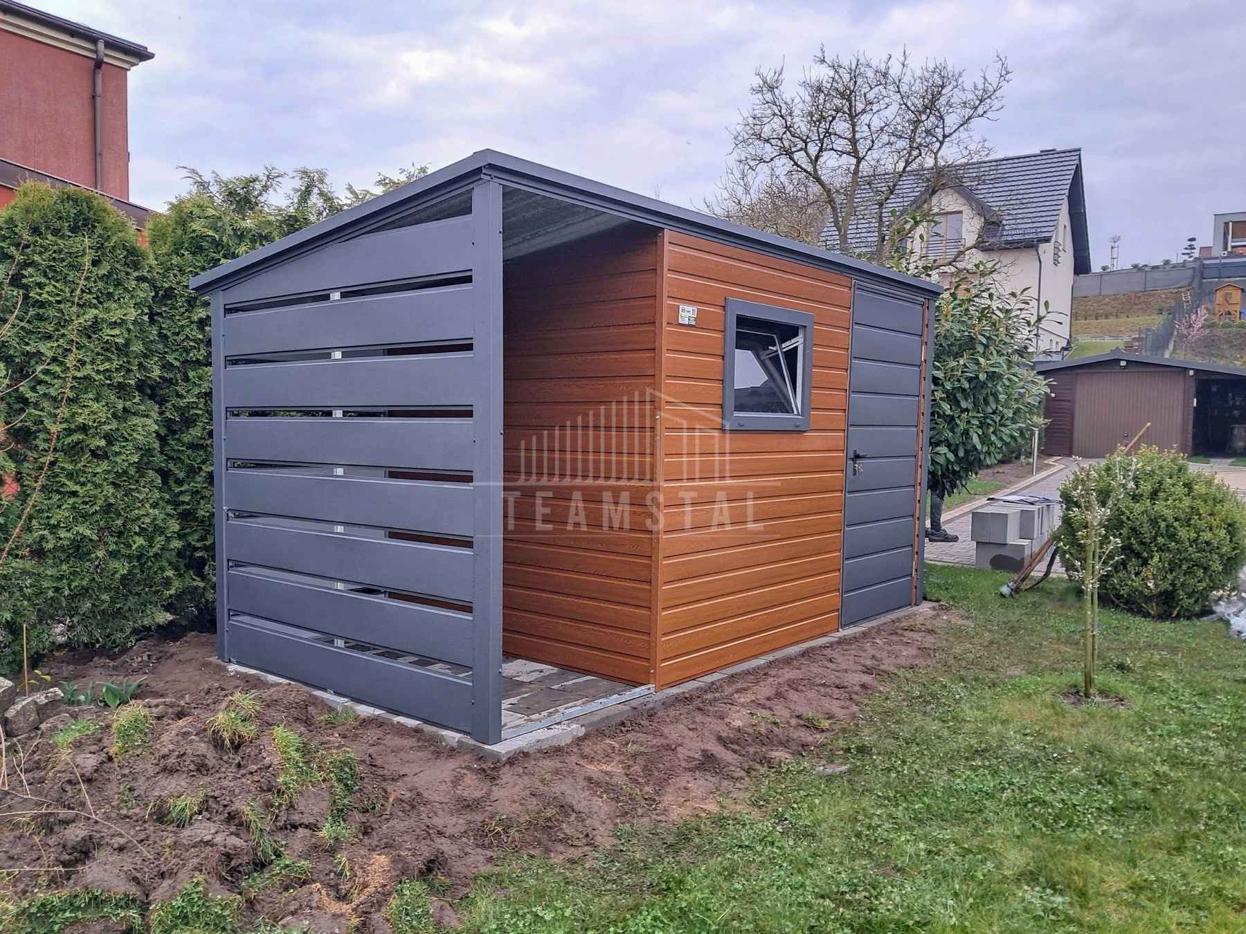 Schowek domek ogrodowy 2,5x2m + wiata 0,5m drzwi okno dach  TS1079 Gliwice - zdjęcie 2