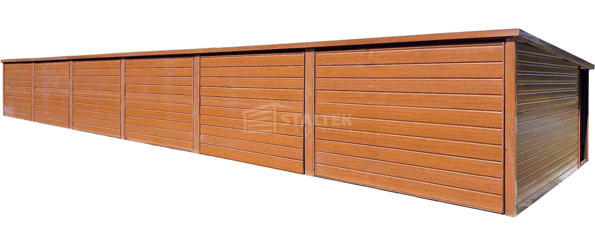 Garaż blaszany 18x5m 6x brama uchylna 2x drzwi rynna spad ST234 Września - zdjęcie 1