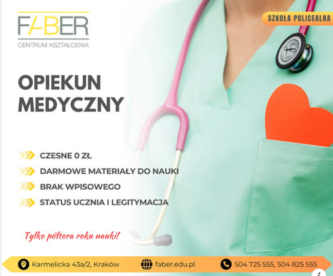 Kierunek Opiekun Medyczny za darmo od lutego / Kraków Śródmieście - zdjęcie 1