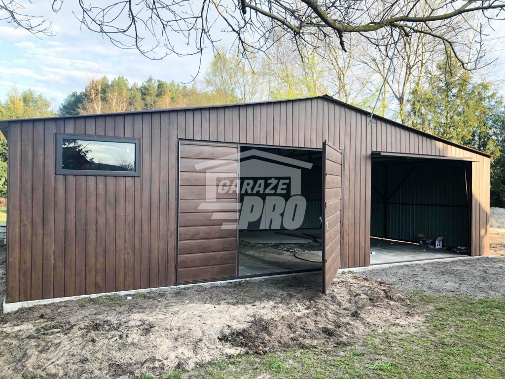 Garaż blaszany 9x6  drewnopodobny Dach dwuspadowy GP137 Stare Miasto - zdjęcie 6