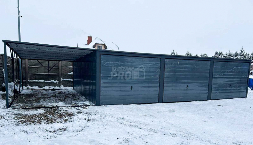 Garaż Blaszany 9x6 + wiata 3x6 -3x Brama uchylna dach Spad w tył GP258 Kłodzko - zdjęcie 2