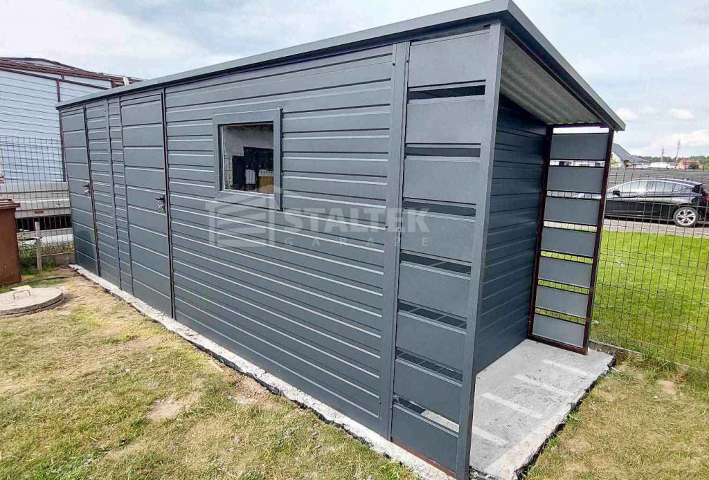 Schowek Domek Ogrodowy 5x2 + Wiata 0,5m 2x Drzwi Okno dach  ST107 Wieliczka - zdjęcie 2