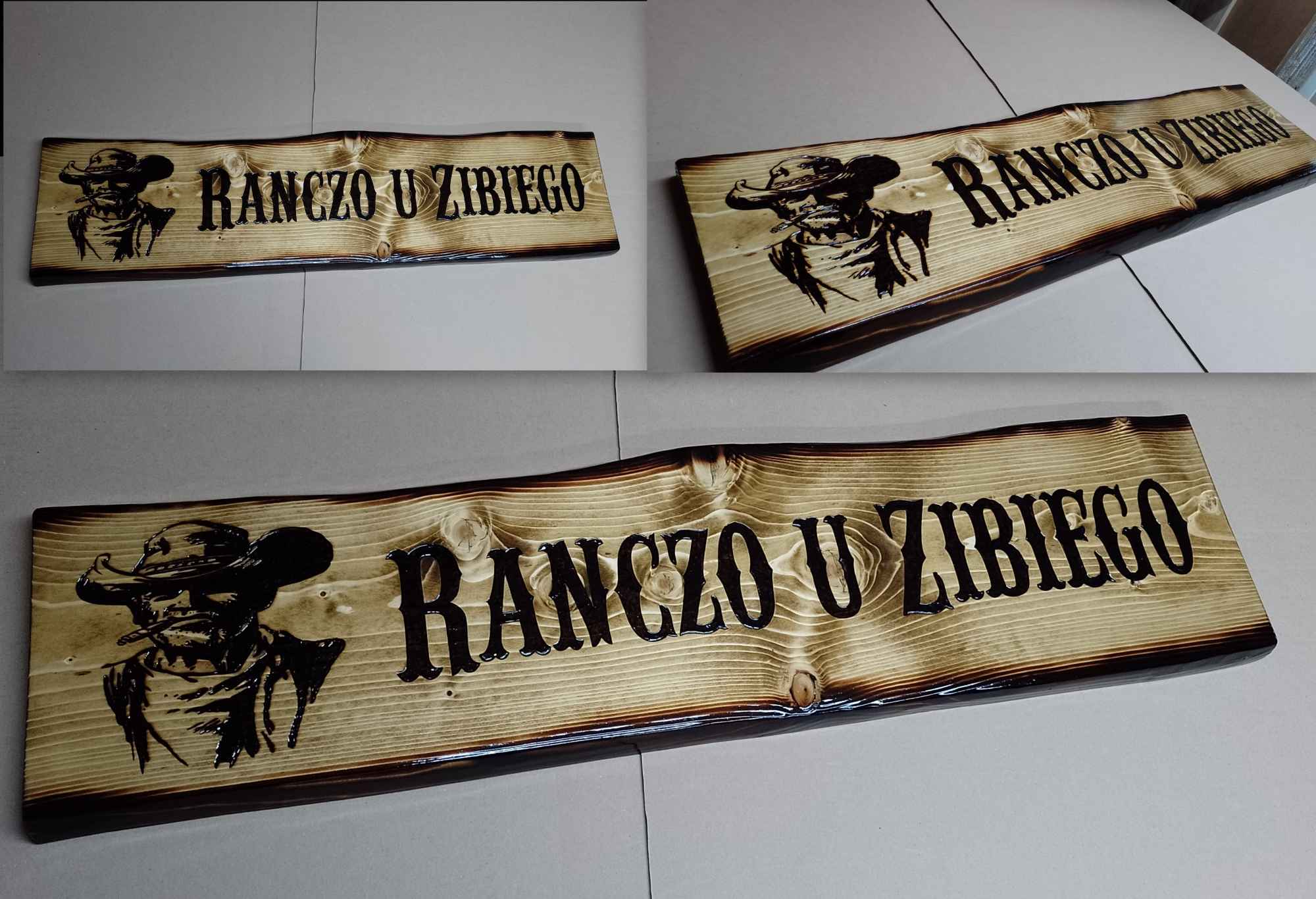 Deska z grawerem ozdobna NA ZAMOWIENIE projekt grawer logo Roczyny - zdjęcie 6