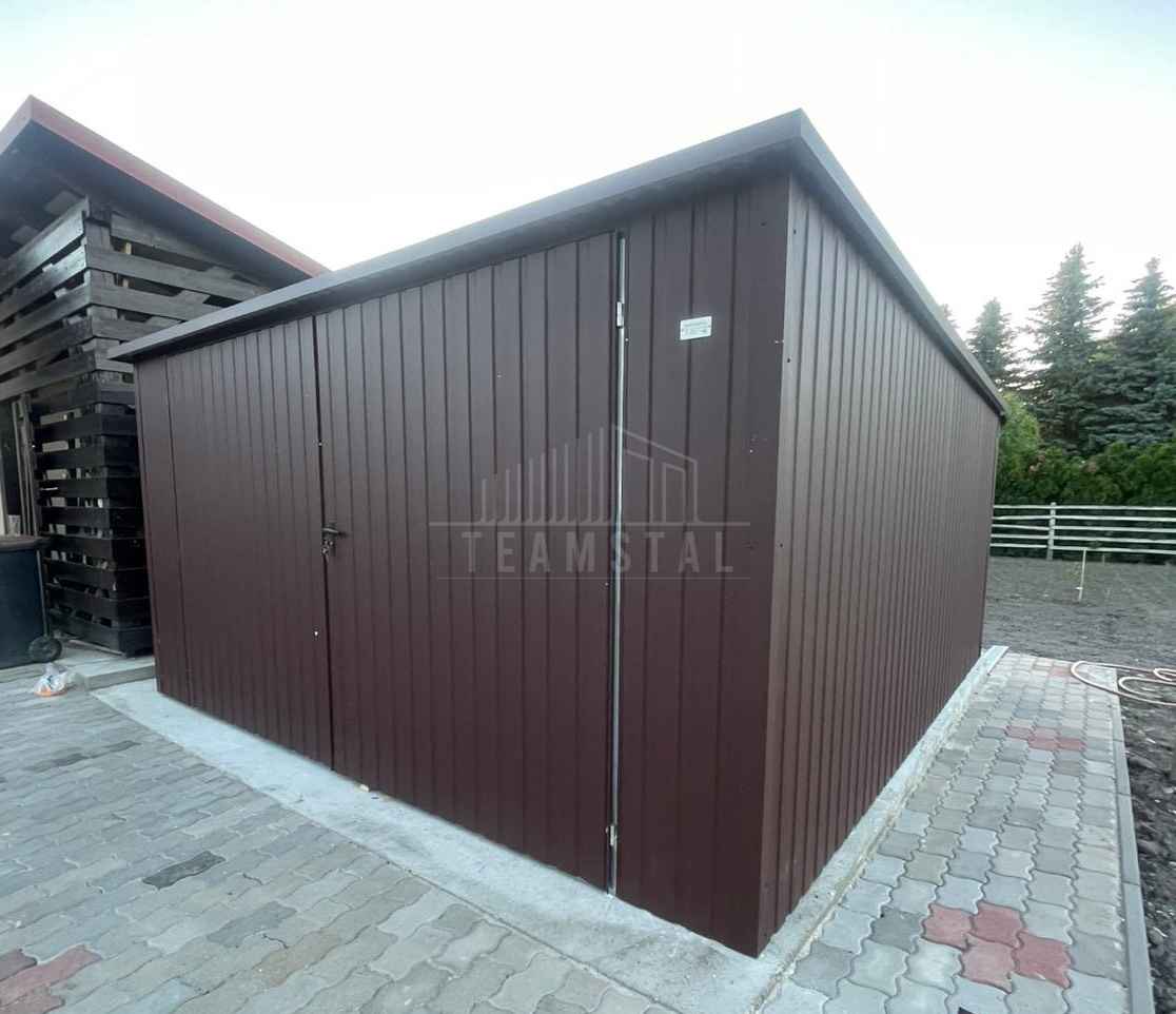 Garaż blaszany 5x5m - brama dwuskrzydłowa  dach rynna TS1307 Międzyrzecze - zdjęcie 3