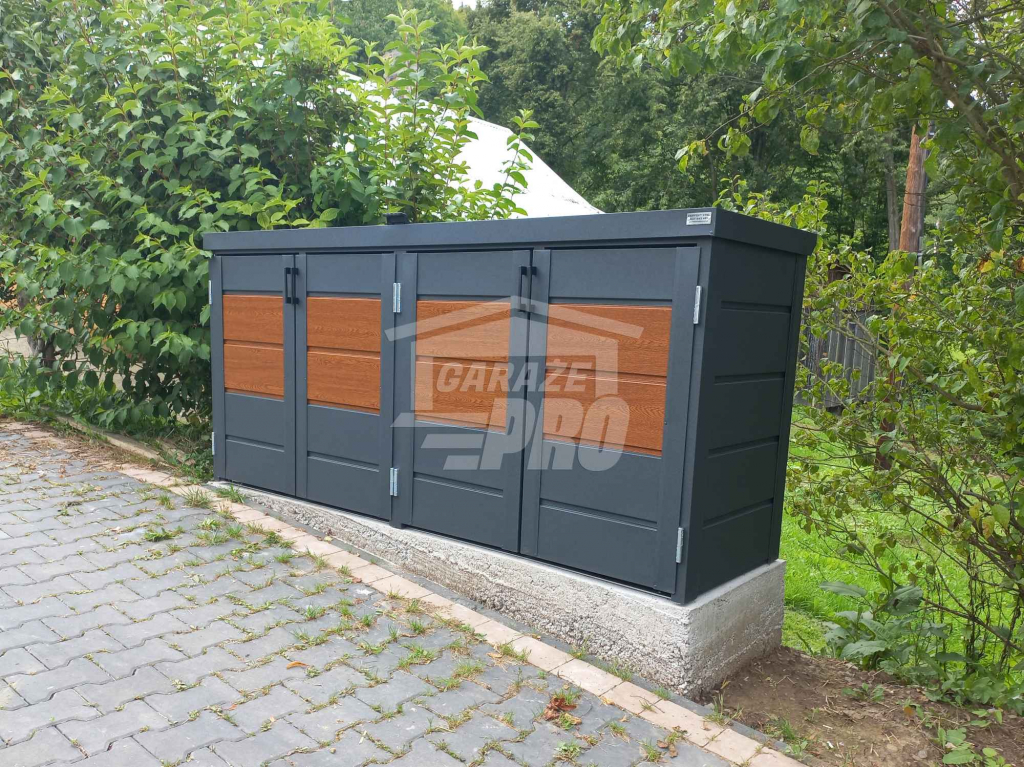 Zabudowa koszy obudowa kubłów 235x65x110 cm 4x120L+ jasny orzech GP341 Gdynia - zdjęcie 4