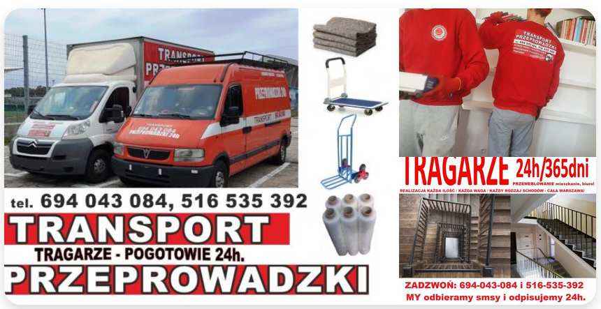 Przeprowadzki,transport wywóz mebli gabarytów tragarze wnosimy/znosimy Mokotów - zdjęcie 1
