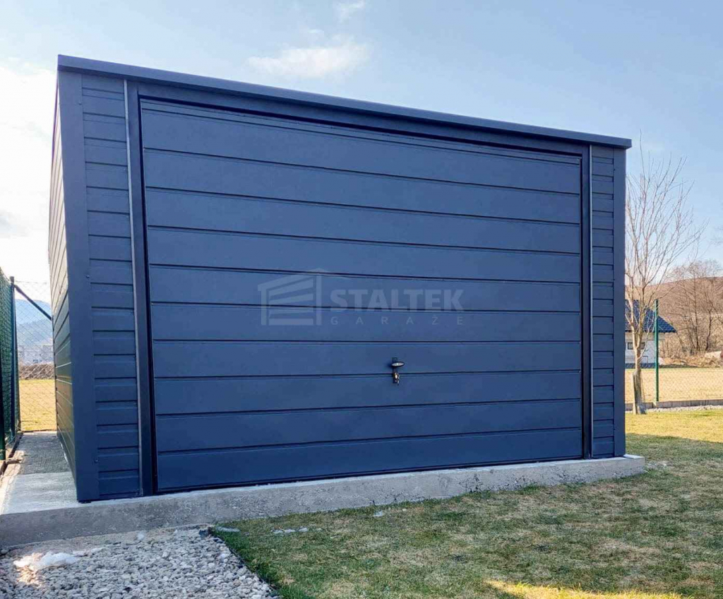 Garaż blaszany 3,5x5m - brama uchylna - 2x okno  dach ST239 Częstochowa - zdjęcie 3